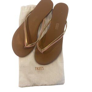Tkees Duos Sandal Tan With Pink & Gold Straps